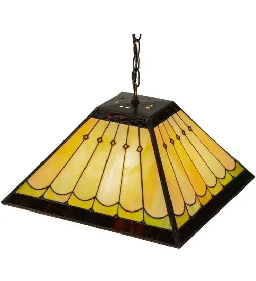 17" Square Scallop Diamond Mission Pendant - Image 4