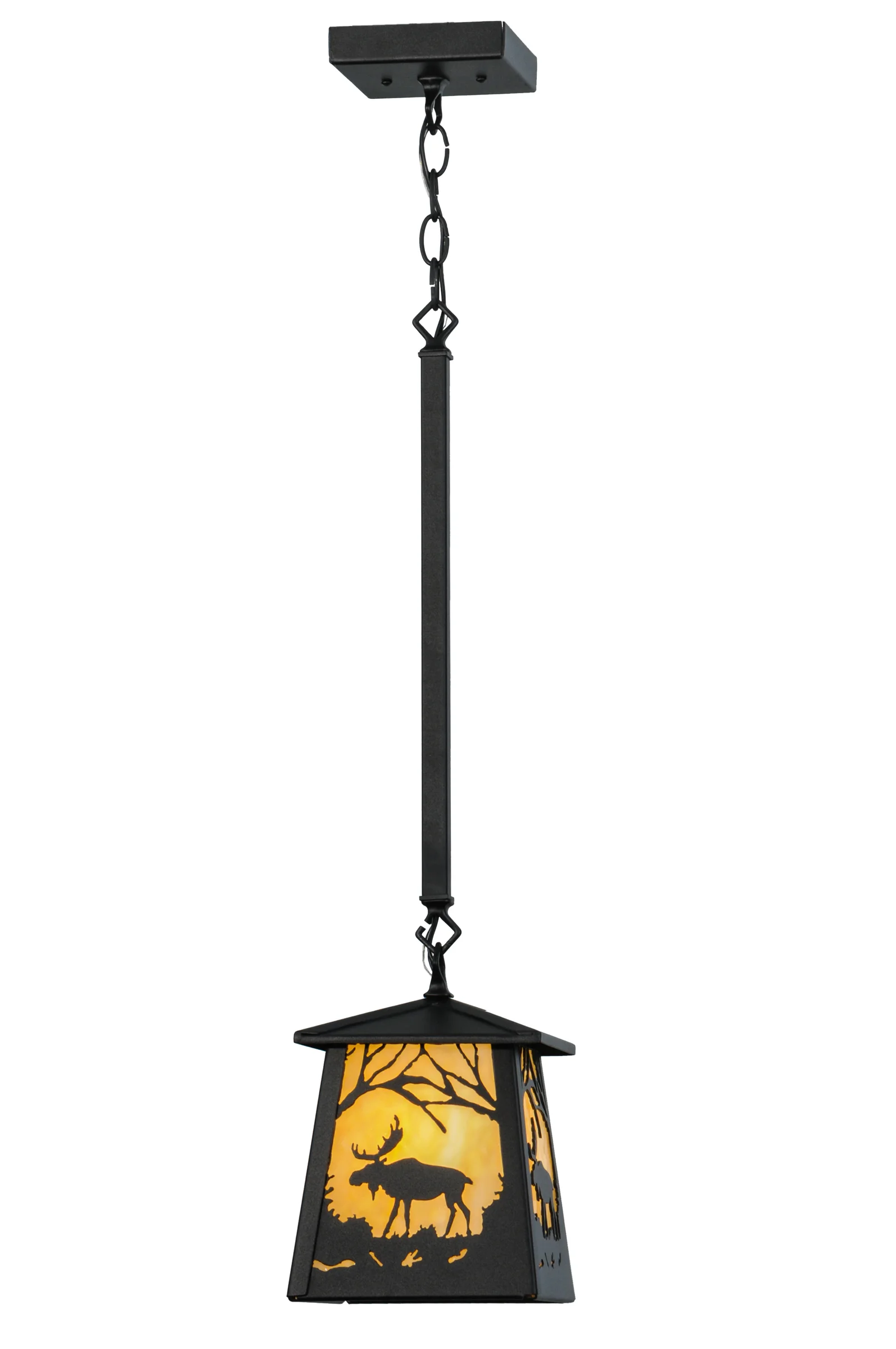 Moose At Dawn One Light Mini Pendant in Textured Black