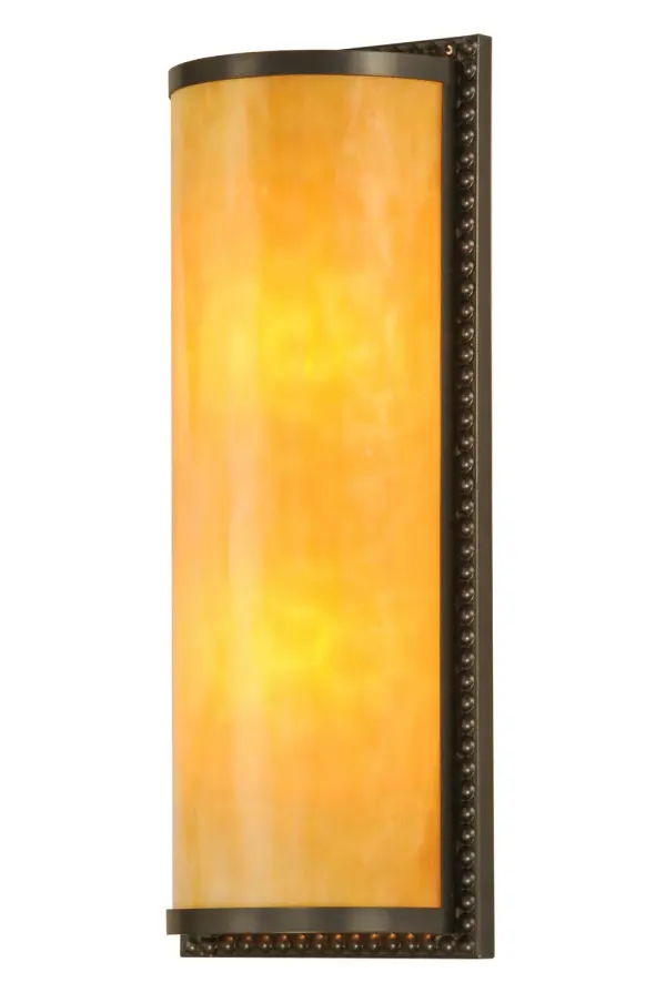 Every Meyda Tiffany item is a unique handcrafted work of art. Natural variations in the wide array of materials that we use to create each Meyda product make every item a masterpiece of its own. Photographs are a general representation of the product. Colors and designs will vary. Collection: Cilindro Finish: Craftsman Brown Glass: Beige Art Glass Width: 7.00" Height: 18.00" Length: 4.00" Weight: 4.50 lb Extension from Wall: 4.00" Number of Bulbs: 2 Maximum Wattage: 60.00 W Bulb Type: A19 Bulb Base: E26 Material: Brass Country of Origin: USA Safety Listing: Damp Safety Rating: Damp
