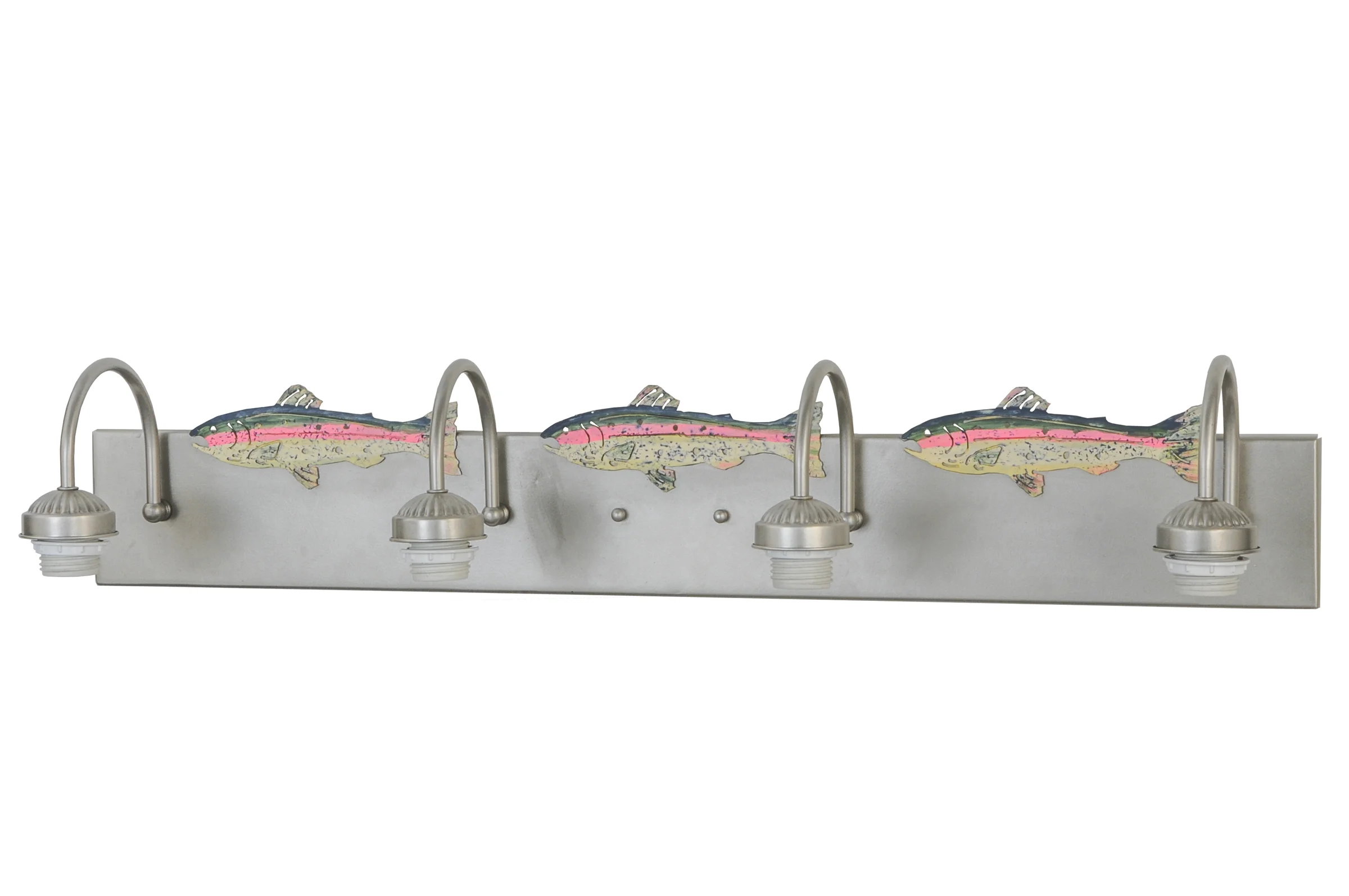 Trout Four Light Vanity Hardware in Nickel/Painted Trout