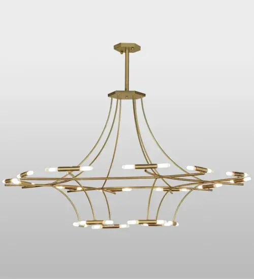 The centripetal force physics of Isaac Asimov. ISON was designed and crafted from lustrous Solid Brass. Innovative contemporary lighting design incorporates warm illumination provided by medium base glass encased carbon T10 elements and hardware featured in a Natural Brass finish. Hand made by Meyda artisans in our manufacturing facility in Yorkville; NY.