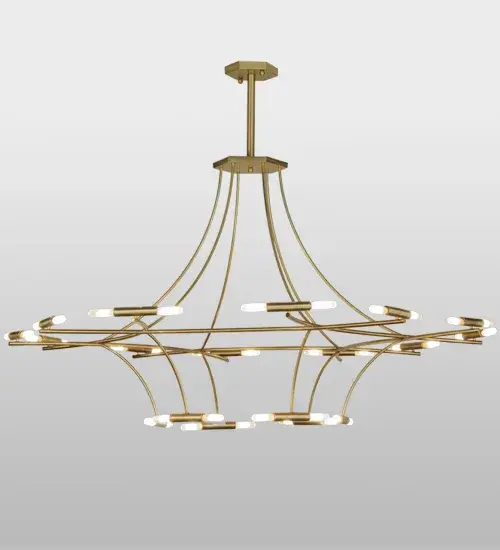 The centripetal force physics of Isaac Asimov. ISON was designed and crafted from lustrous Solid Brass. Innovative contemporary lighting design incorporates warm illumination provided by medium base glass encased carbon T10 elements and hardware featured in a Natural Brass finish. Hand made by Meyda artisans in our manufacturing facility in Yorkville; NY. - alternate view