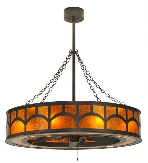 Every Meyda Tiffany item is a unique handcrafted work of art. Natural variations in the wide array of materials that we use to create each Meyda product make every item a masterpiece of its own. Photographs are a general representation of the product. Colors and designs will vary. Collection: Mission Finish: Mahogany Bronze Glass: Mahogany Bronze/Amber Mica Width: 44.00" Height: 72.00" Length: 44.00" Weight: 75.00 lb Number of Bulbs: 8 Maximum Wattage: 60.00 W Bulb Type: A19 Bulb Base: Medium Material: Steel Country of Origin: USA Safety Listing: Damp Safety Rating: Damp - alternate view