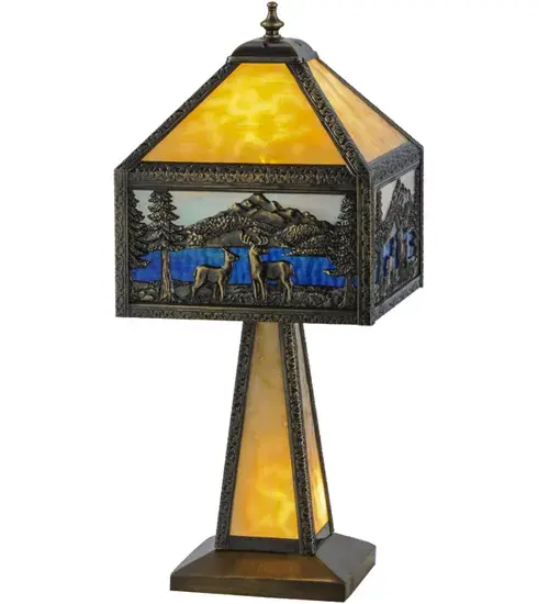 21"H Deer Lodge Lighted Base Table Lamp - Image 2