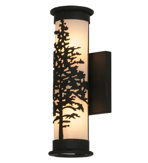 A majestic Tamarack tree is highlighted as the brilliant sun shines in the late morning sky. The cylindrical Statuario Idalight diffuser complements metal accents, frame, and hardware featured in a bold Textured Black finish. Custom crafted by highly skilled artisans, this Craftsman styled pendant is created in our manufacturing facility at the foothills of the spectacular Adirondack Mountains in Upstate NY. Custom styles, sizes, and colors are available, as well as dimmable lamping options such as LED. The 12-inch tall fixture is UL and cUL listed for damp and dry locations. Collection: Tamarack Finish: Textured Black Glass: Statuario Idalight Width: 5.00" Height: 12.00" Length: 4.00" Weight: 3.00 lb Extension from Wall: 4.00" Number of Bulbs: 2 Maximum Wattage: 40.00 W Bulb Type: T10 Bulb Base: E26 Material: Steel Country of Origin: USA Safety Listing: Damp Safety Rating: Damp - alternate view
