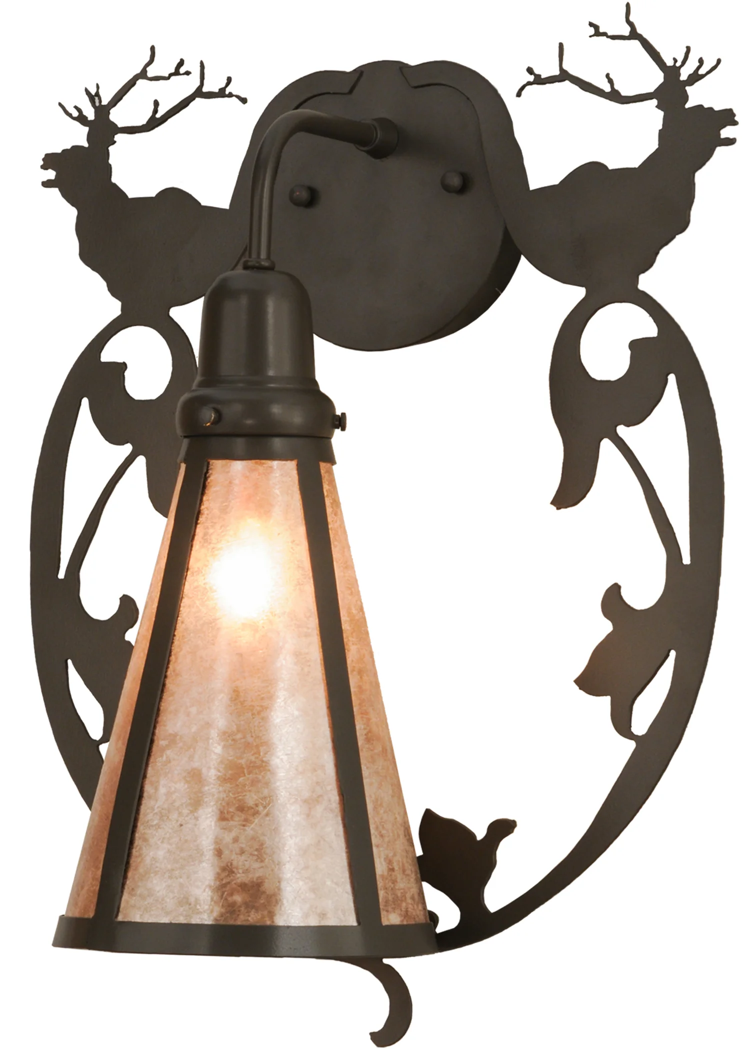 Wild Elks One Light Wall Sconce in Timeless Bronze