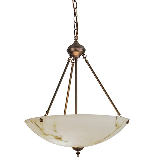 20"W Corinth White Marble Inverted Pendant