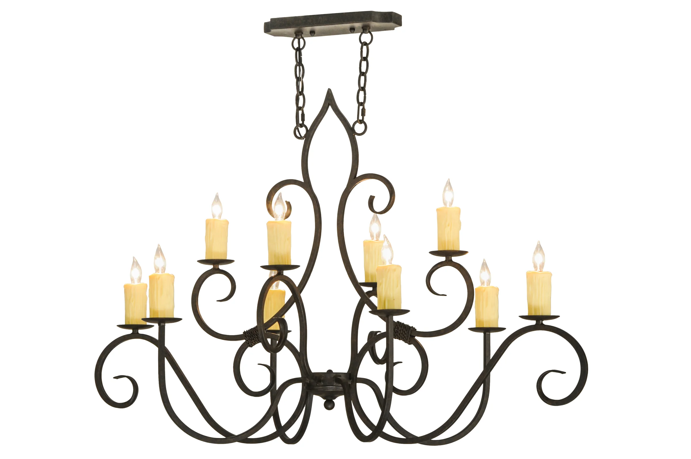 Clifton Ten Light Chandelier in Chestnut