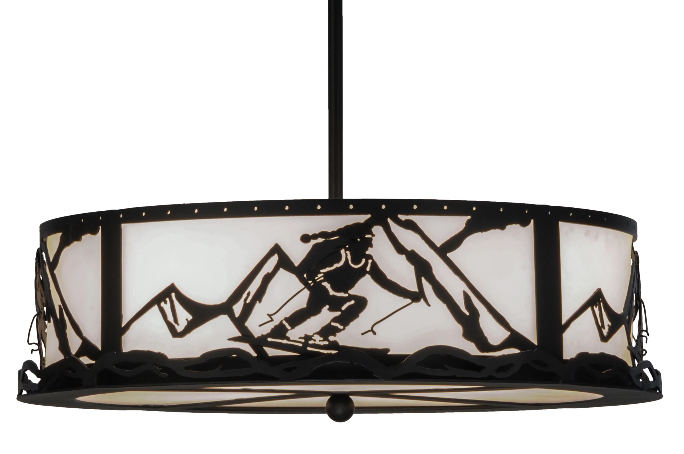 Alpine Four Light Inverted Pendant in Textured Black