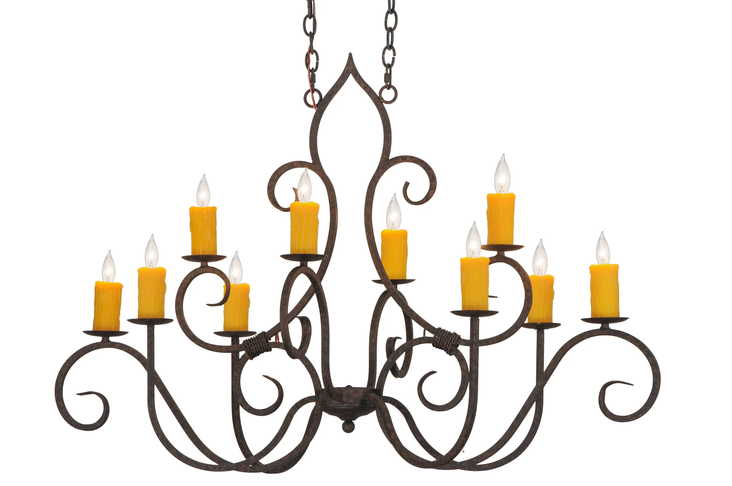 Clifton Ten Light Chandelier in Coffee Bean