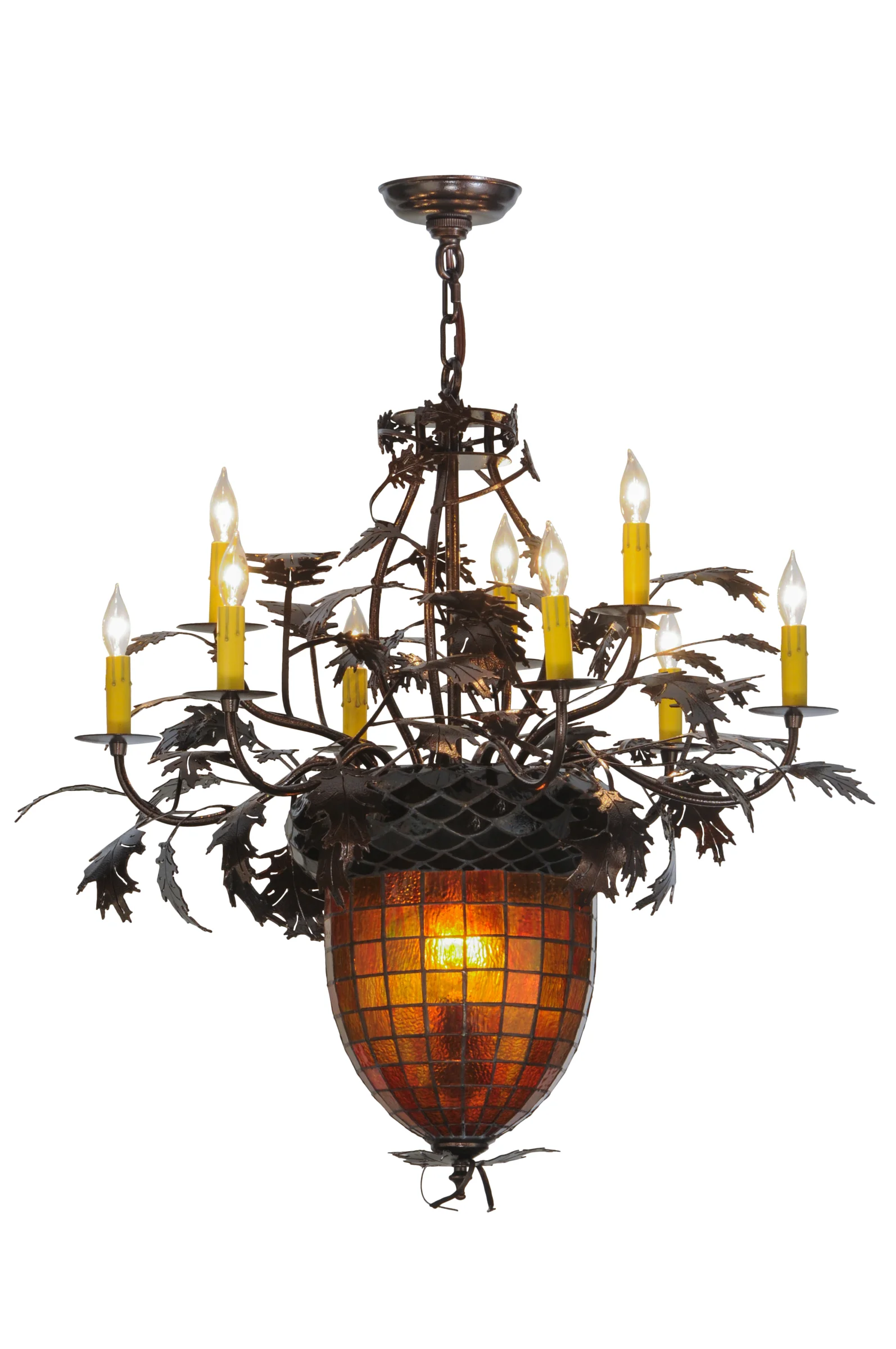 Greenbriar Oak 11 Light Chandelier in Copper Vein