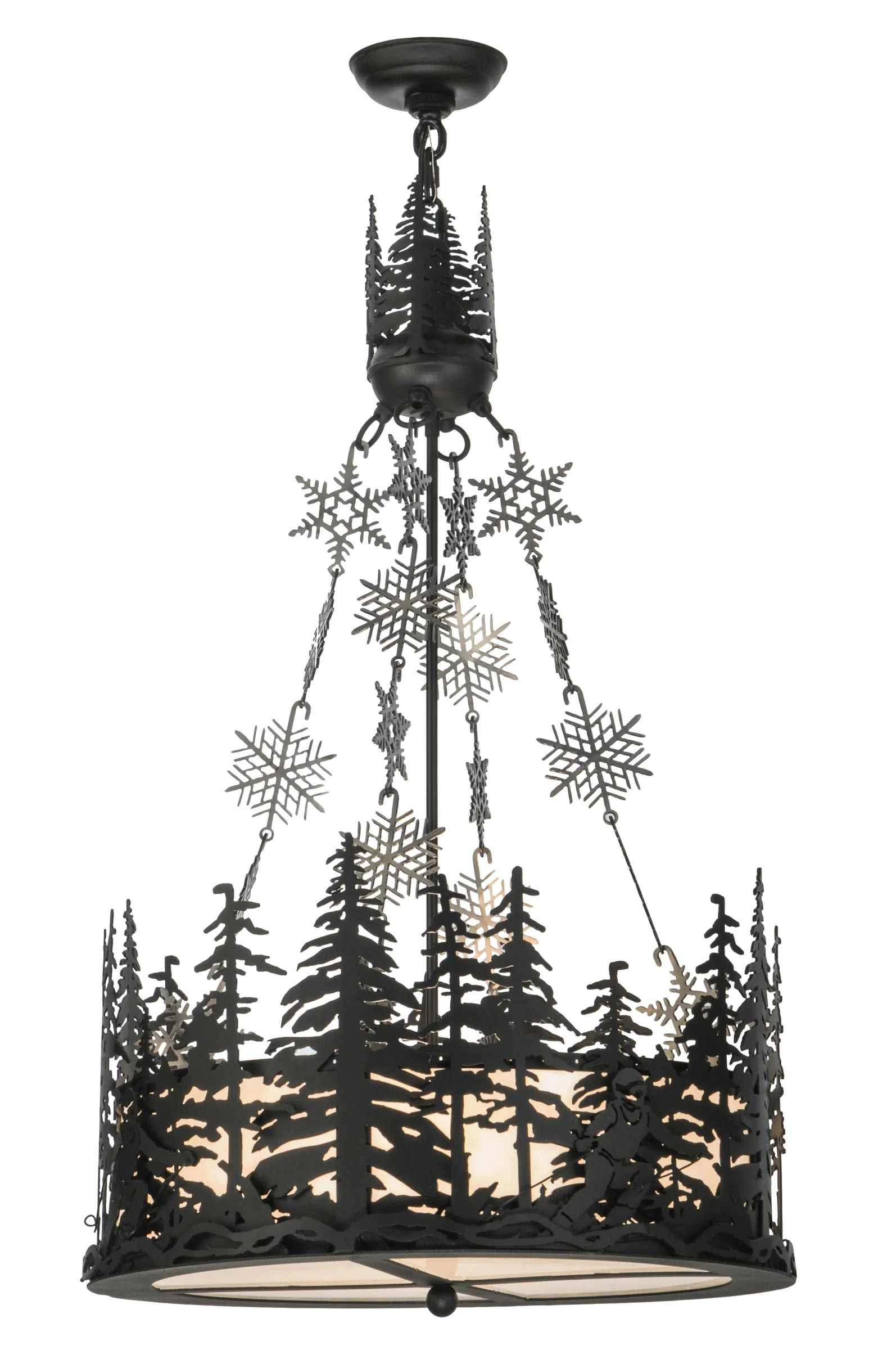 Alpine Four Light Inverted Pendant in Black Metal,Steel