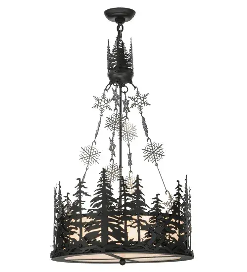 A winter skier slaloms down the slopes on fresh; bright winter powder during this epic skiing event. Warm ambient lighting is diffused beautifully through this lens crafted of Statuario Idalight panels. The frame; hardware and snowflakes are finished in Black. Handcrafted in the Meyda manufacturing facility; located at the foothills of the Adirondack Mountains; not far from Lake Placid; home of the 1932 and 1980 Winter Olympics. Custom designs available; as well as energy efficient lamping options. UL and cUL listed for damp and dry locations. - alternate view