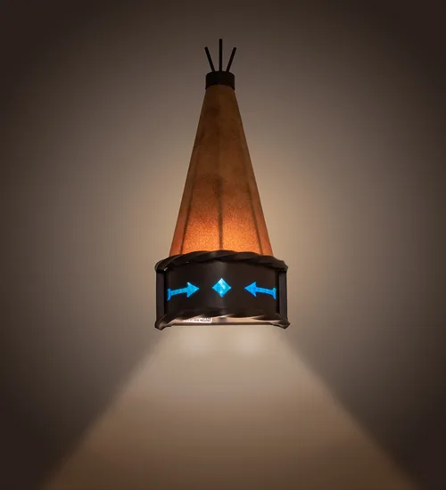 8" Wide Teepee Regalia Wall Sconce