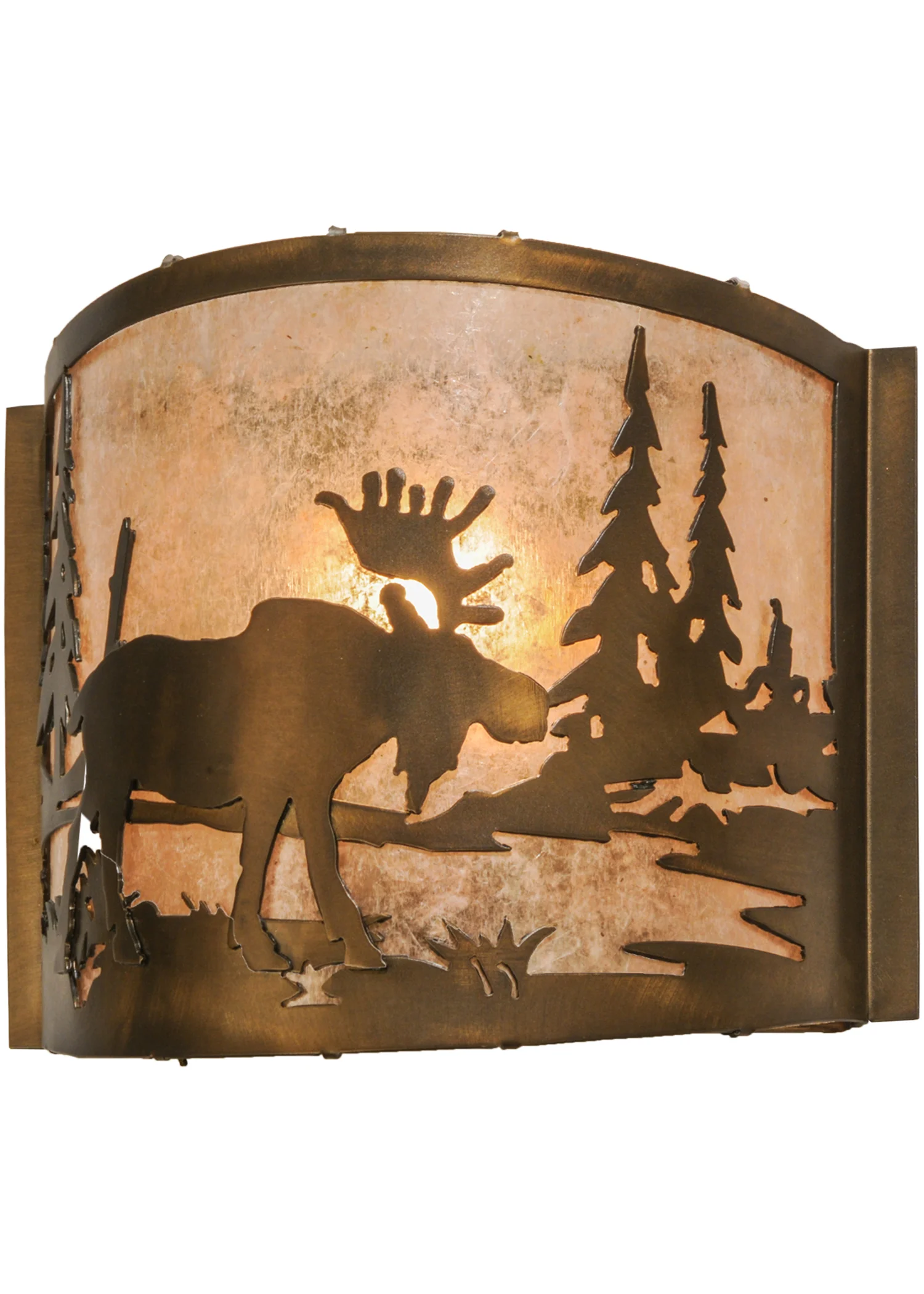 12"W Moose at Lake Wall Sconce