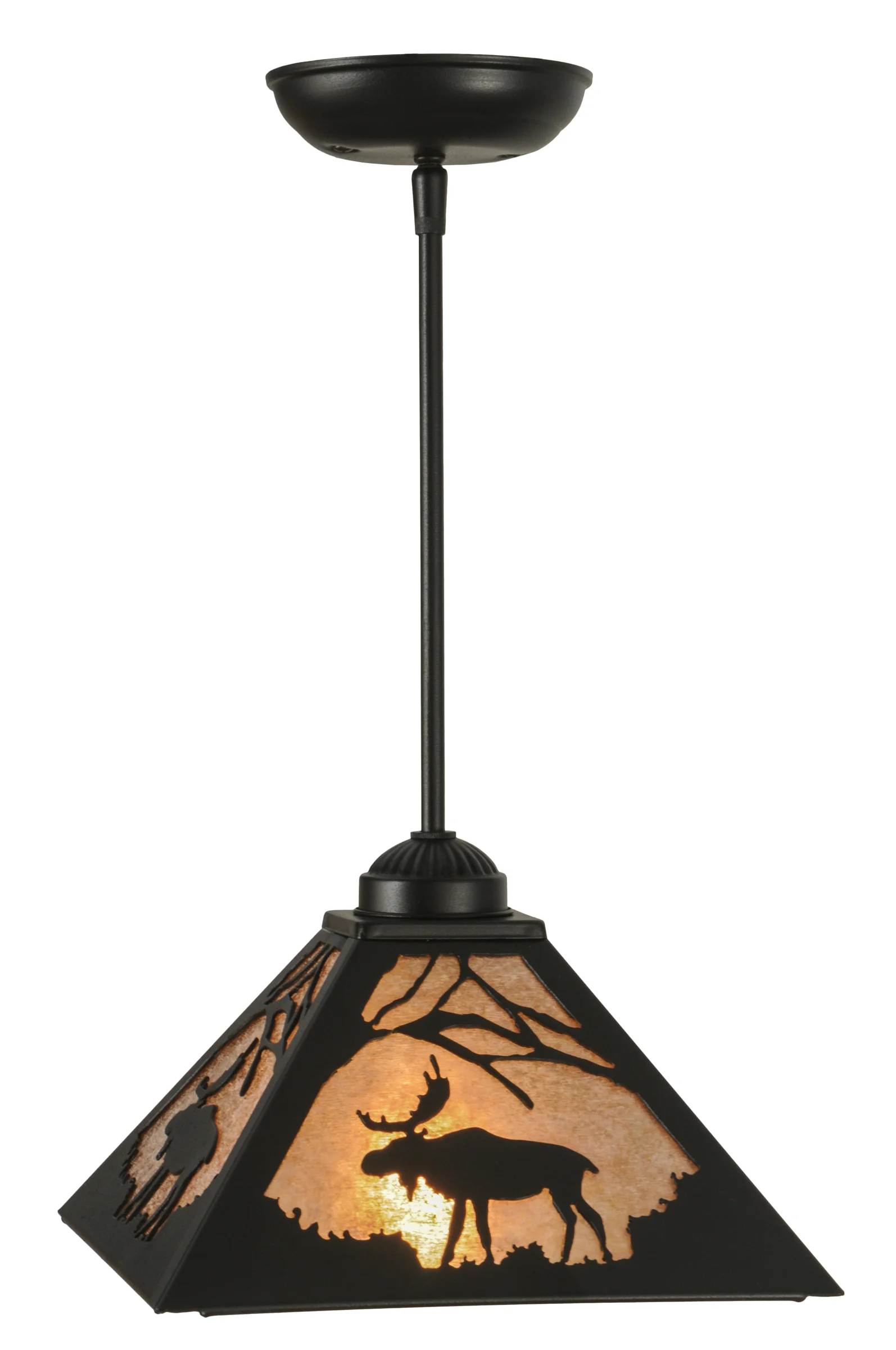 Lone Moose One Light Mini Pendant in Textured Black