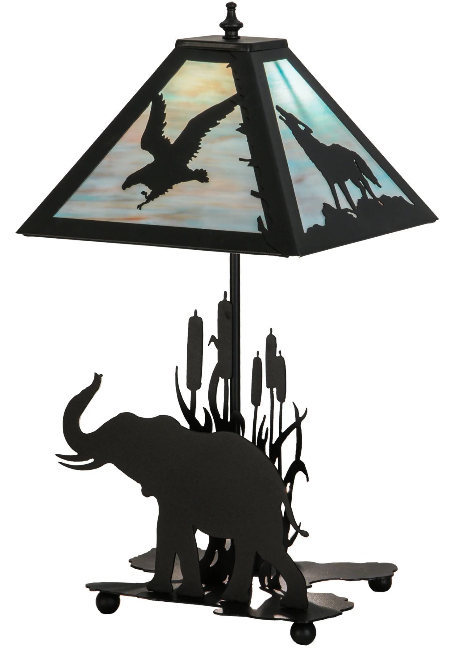 22"H Wildlife on the Loose W/Lighted Base Table Lamp
