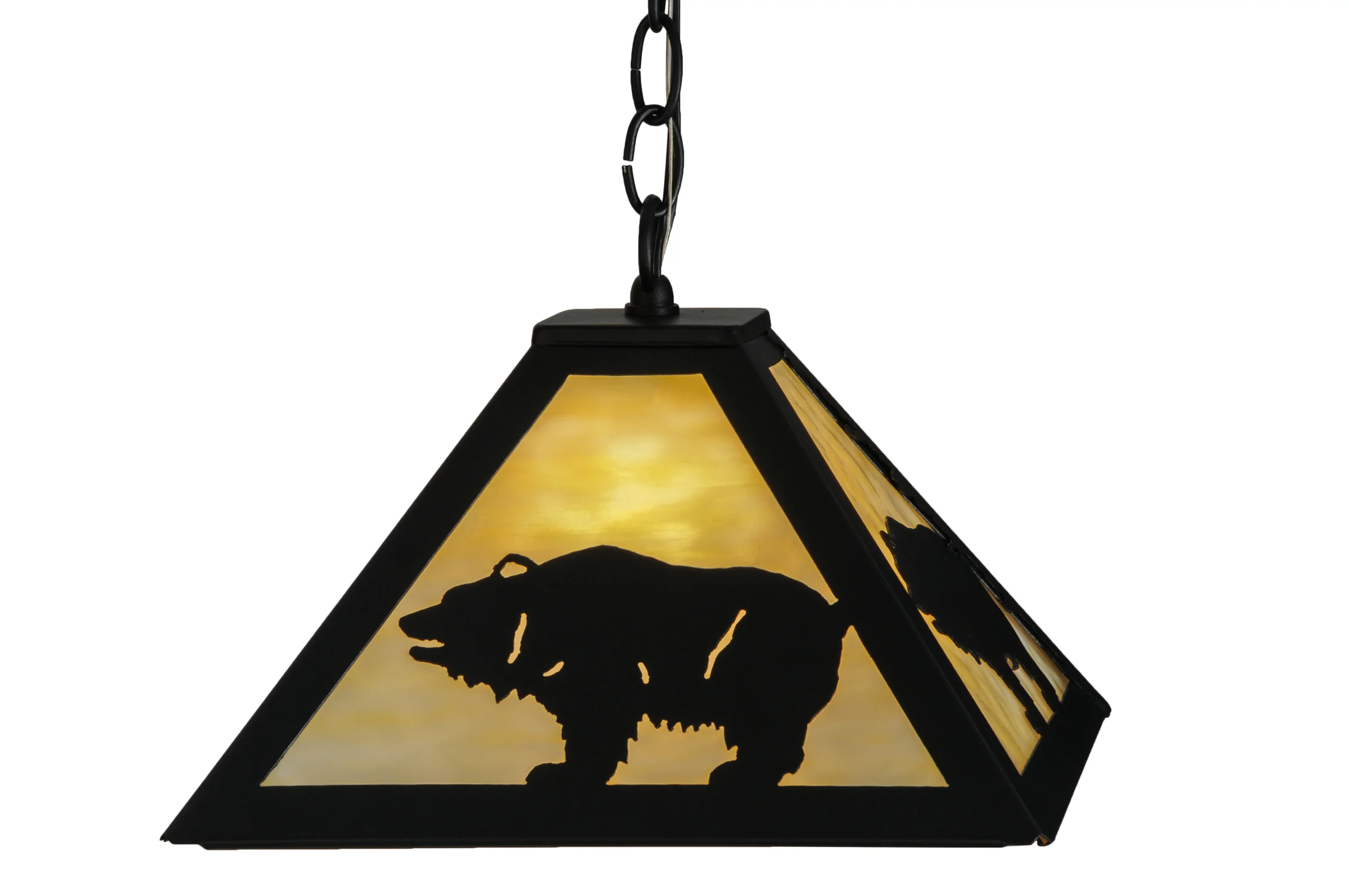 Lone Bear One Light Pendant in Textured Black