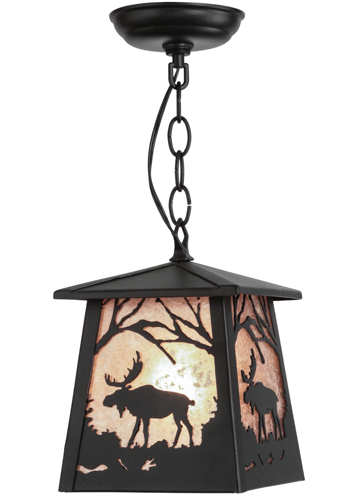 Moose At Dawn One Light Mini Pendant in Textured Black