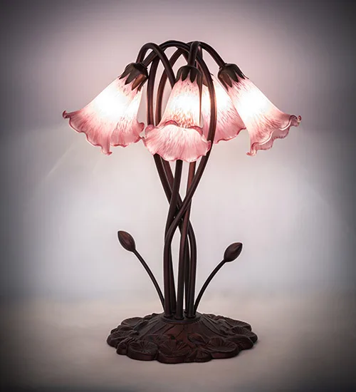 17" High Lavender Pond Lily 5 Light Accent Lamp
