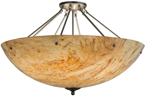 Offering a distinctive transitional marbleized look, Madison is designed with a stunning Travertine Idalight diffuser and complemented with hardware featured in a Nickel finish. The transitionally styled pendant is perfect for enhancing corridors, living spaces, guest rooms and other areas in both residential and commercial environments. Custom crafted in the Yorkville, NY. Collection: Madison Finish: Nickel Glass: Travertine Idalight Width: 36.00" Height: 24.00" Length: 36.00" Weight: 13.00 lb Number of Bulbs: 8 Maximum Wattage: 40.00 W Bulb Base: E26 Material: Steel Country of Origin: USA Safety Listing: Damp Safety Rating: Damp