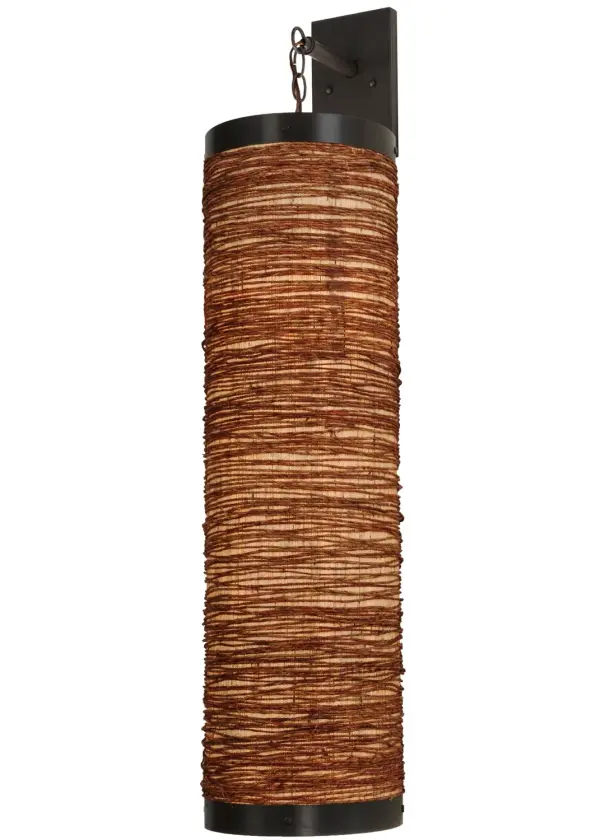 Defined by an appealing transitional look. A unique cylindrical shade crafted with fabric created from the popular Caribbean Arrow Root plant and finished in a Natural Jute styled wrap. Featured with a Timeless Bronze finished backplate and trim. Statuario Idalight bottom diffuser. Handcrafted by highly skilled artisans in our 180,000 manufacturing facility in Yorkville, New York. This fixture is available in custom sizes, styles, and colors. Dimmable energy efficient lamping option options such as LED are available. UL and cUL listed for damp and dry locations. Collection: Cilindro Finish: Timeless Bronze Glass: Natural Jute Width: 11.00" Height: 42.00" Length: 12.00" Weight: 10.00 lb Extension from Wall: 12.00" Number of Bulbs: 1 Maximum Wattage: 60.00 W Bulb Type: A19 Bulb Base: E26 Material: Steel Country of Origin: USA Safety Listing: Damp Safety Rating: Damp