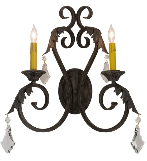 19"W Josephine 2 LT Wall Sconce
