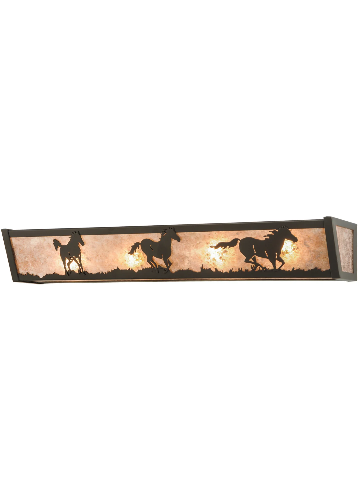 Running Horses Four Light Vanity in Timeless Bronze