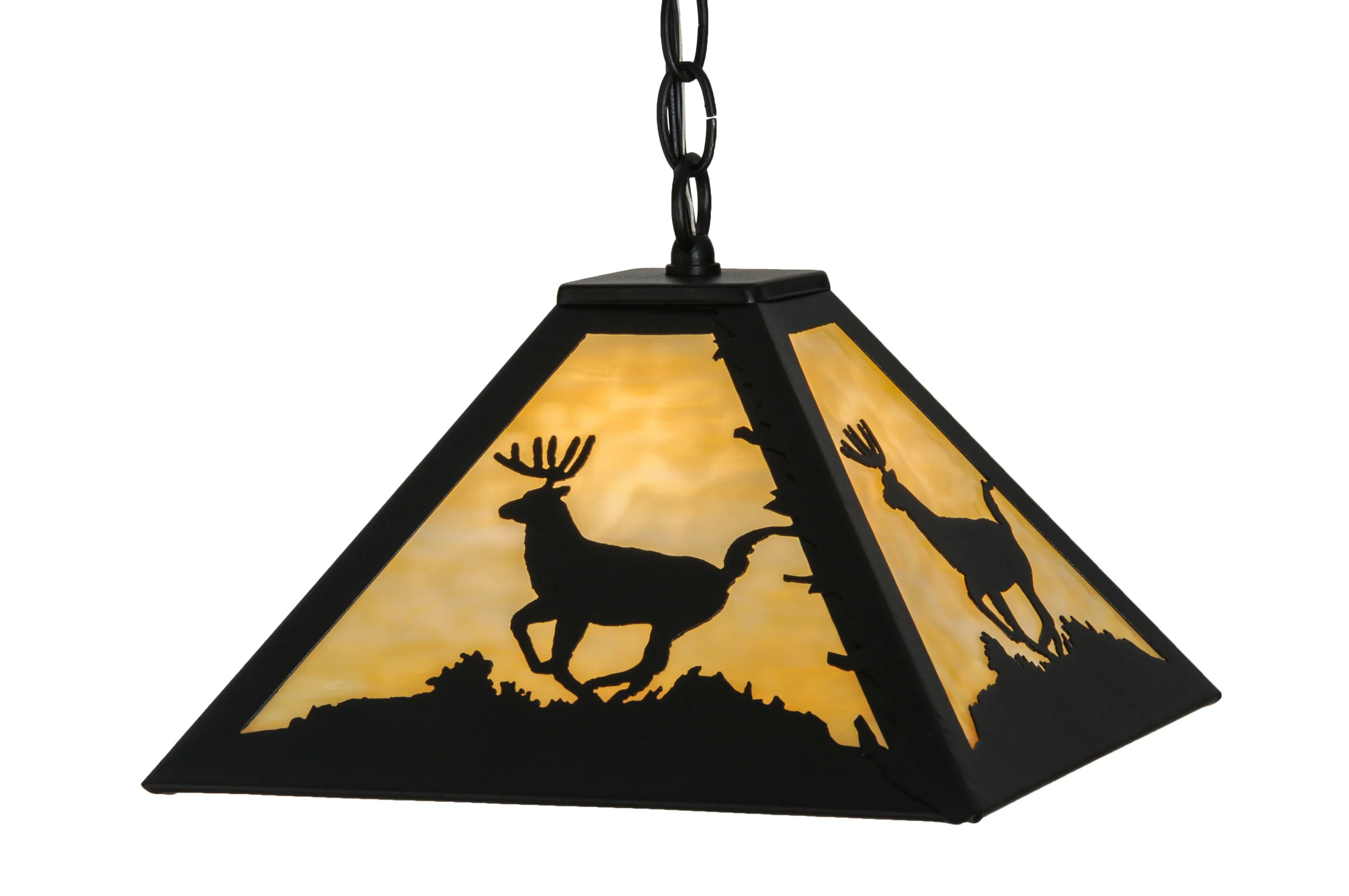 Lone Deer One Light Pendant in Textured Black