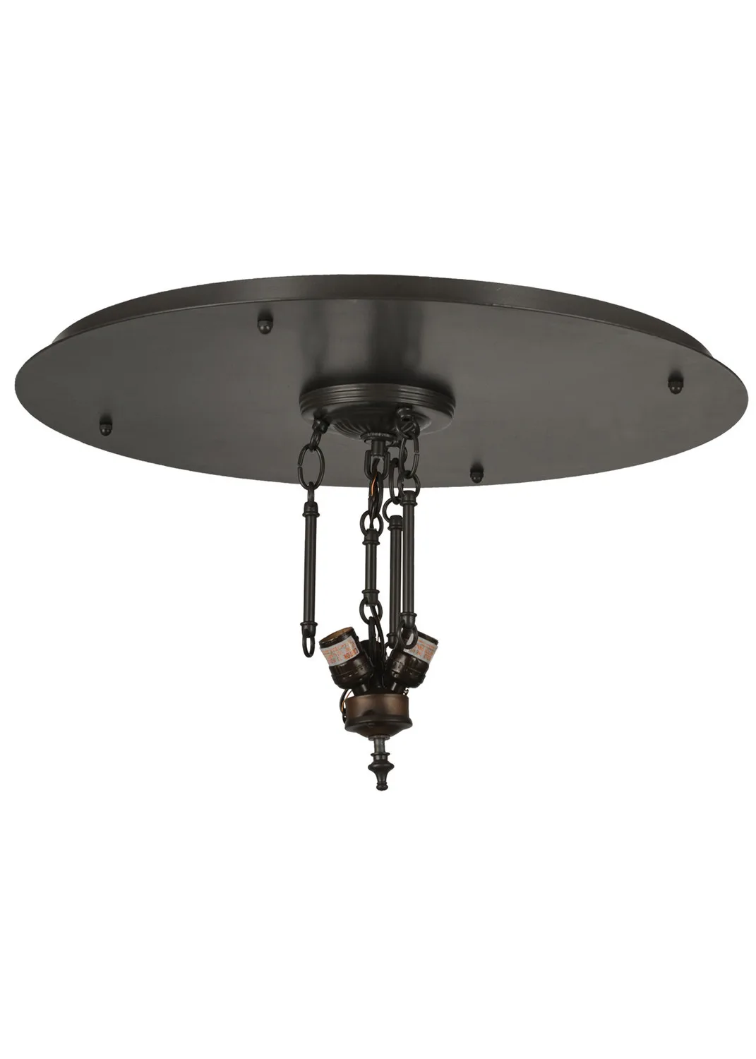 Flushmount Hardware Three Light Flushmount Hardware in Timeless Bronze