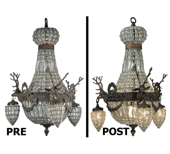 22"W Sisters Bistro 3 Arm Chandelier