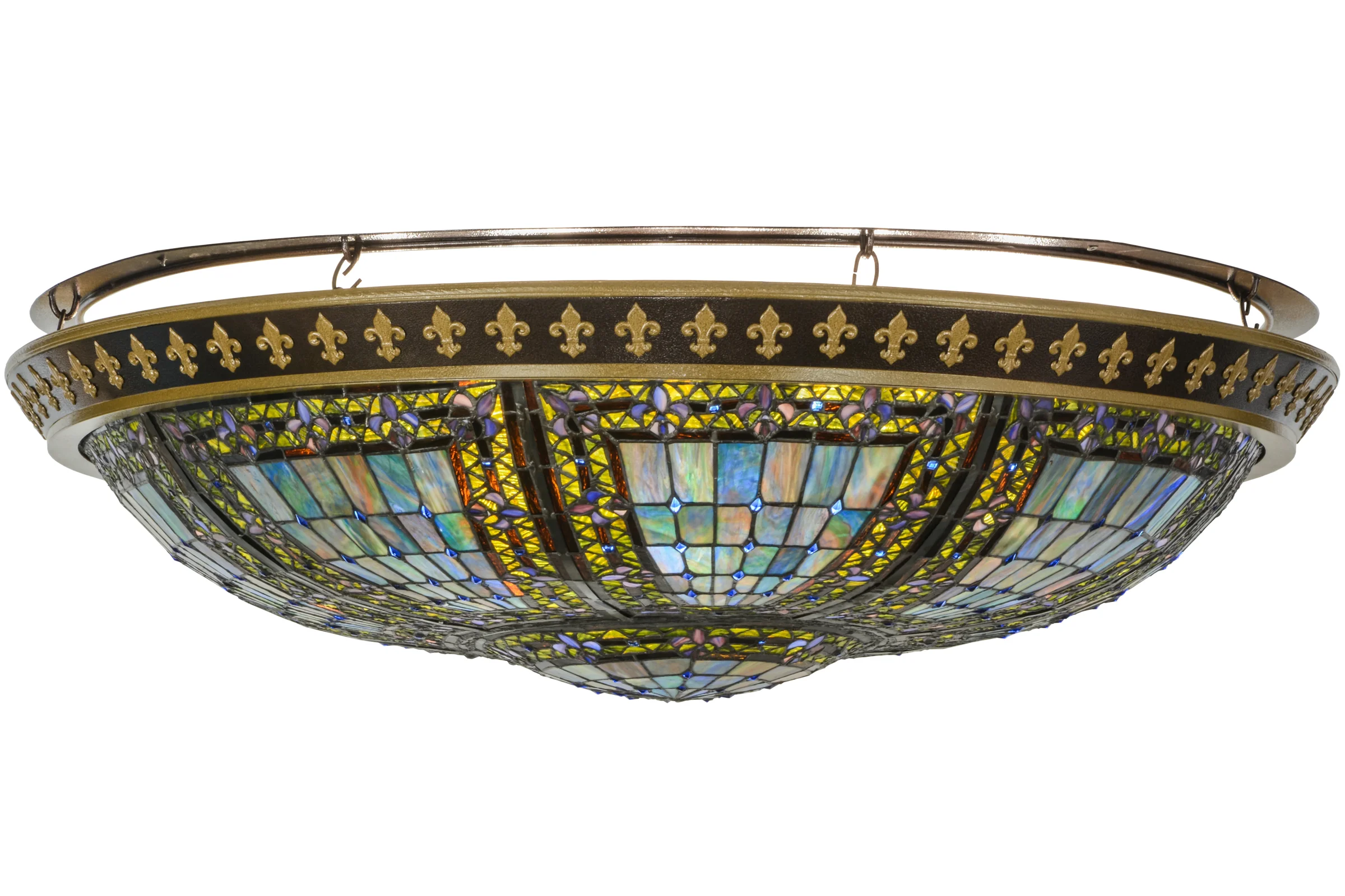 Fleur-De-Lis Eight Light Flushmount in Copper Vein