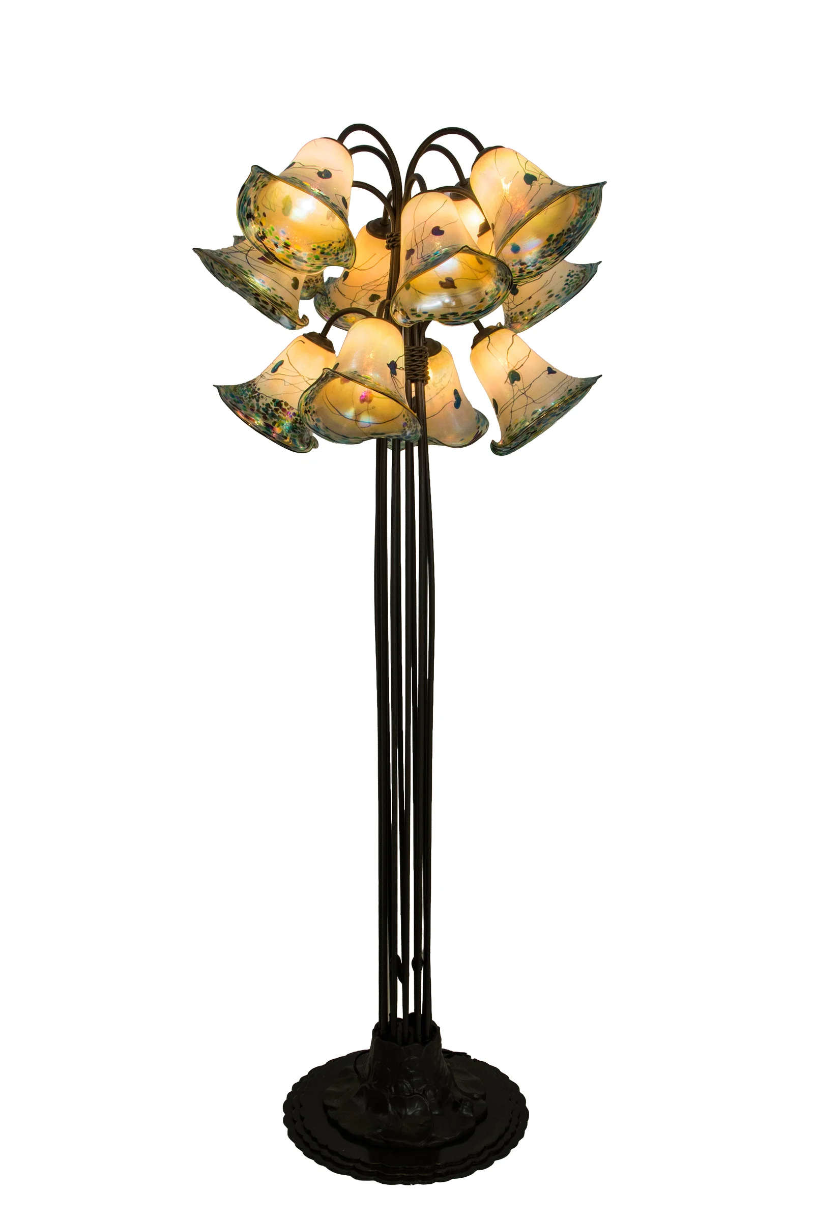 Extreme Pond Lily 12 Light Floor Lamp in Timeless Bronze