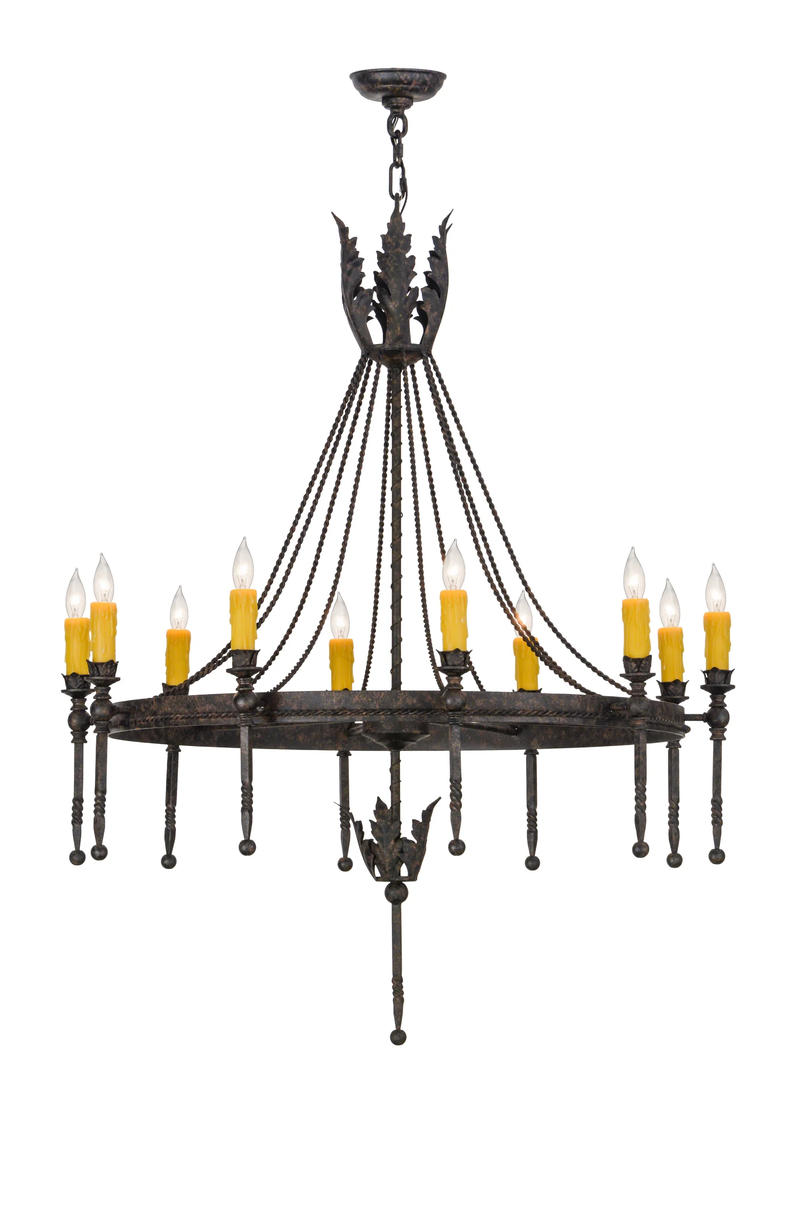 Amaury Ten Light Chandelier in Coffee Bean