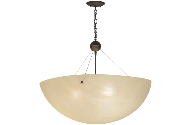 A striking transitional styled ceiling fixture for residential; hospitality and commercial applications; the Cypola features a unique marbleized look with a Sahara Taupe Idalight shade and complemented with hardware finished in Oil Rubbed Bronze. The fixture operates with energy efficient LEDs for energy savings; high quality light; low maintenance and long life. Handcrafted in our Yorkville; NY manufacturing facility.