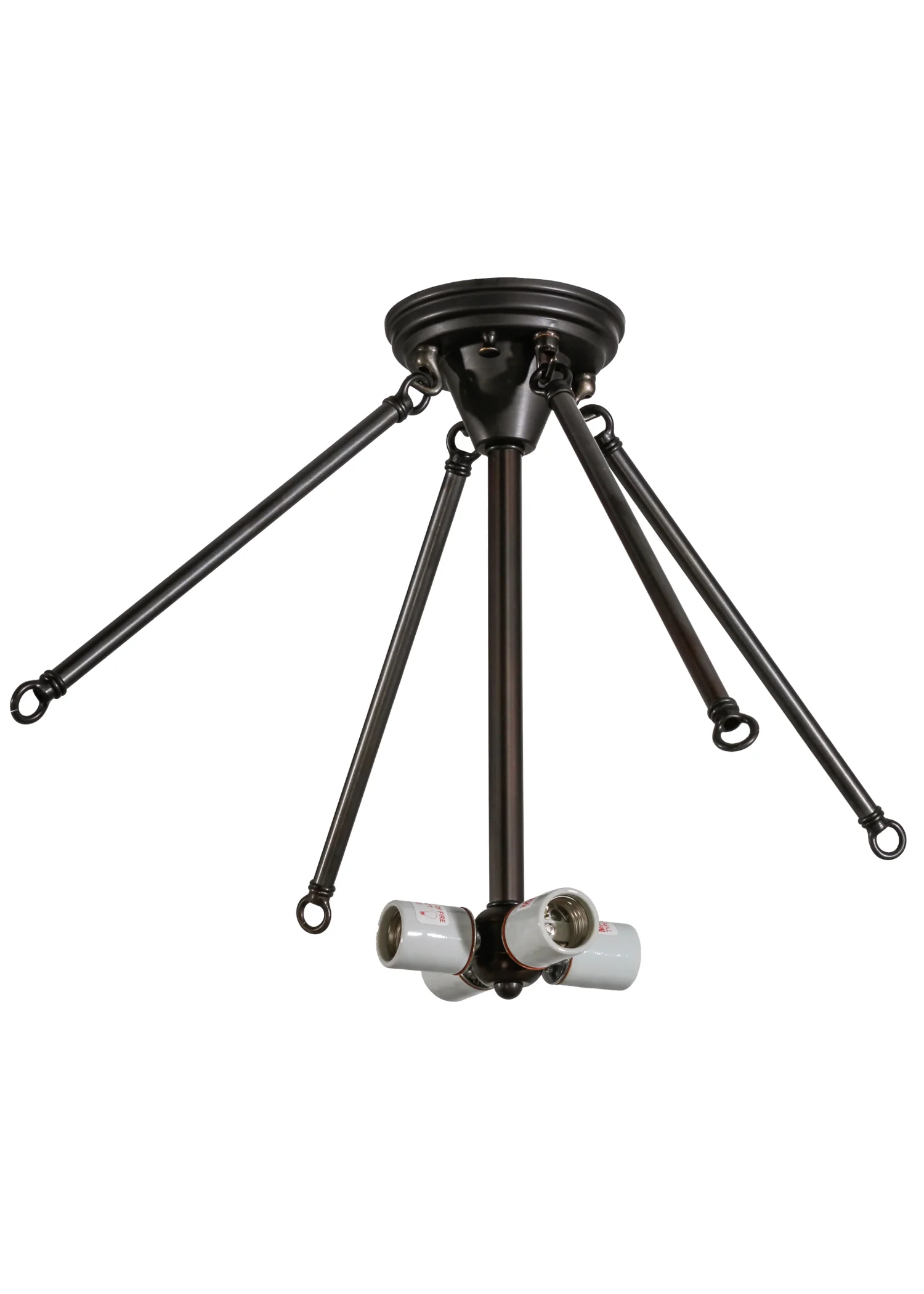 Pendant Hardware Four Light Pendant Hardware in Craftsman Brown