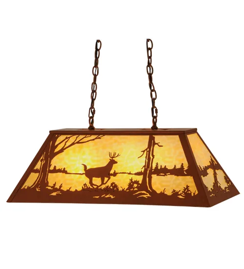 33" Long Deer at Lake Oblong Pendant