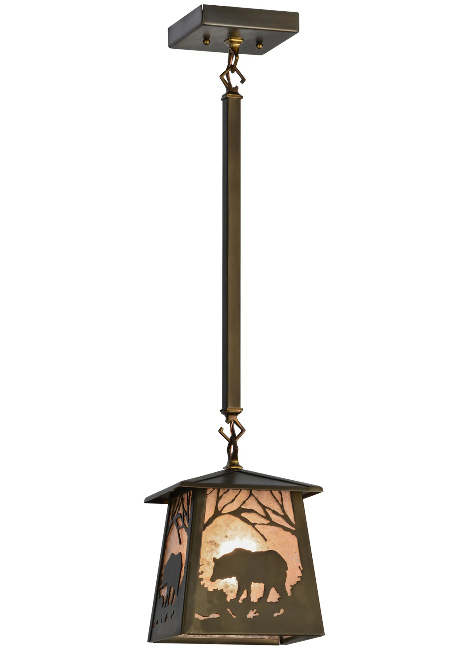 Bear At Dawn One Light Mini Pendant in Antique Copper