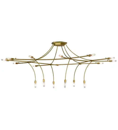 Ison is a modern; sophisticated chandelier featuring an extraordinary futuristic style and a clean architectural aesthetic. This massive metal network of Natural Brass arms embraces 18 Edison-style lamps that create ambient illumination; a stunning visual effect; and breathtaking drama. This eye-catching structure emits a clean glow and enhances the ambiance of the surrounding space as it elevates the fixture's appeal in homes and hotels from Montpelier; Vermont; to Portland; Oregon; to Seattle; Washington. The Ison 18 Light Chandelier is included in our American-made; American-designed; handmade Modern Lighting Collection and manufactured in Yorkville; New York. The chandelier is UL and cUL listed for dry and damp locations.