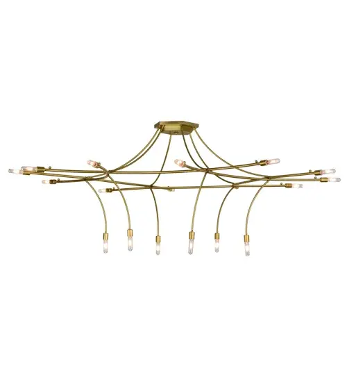 Ison is a modern; sophisticated chandelier featuring an extraordinary futuristic style and a clean architectural aesthetic. This massive metal network of Natural Brass arms embraces 18 Edison-style lamps that create ambient illumination; a stunning visual effect; and breathtaking drama. This eye-catching structure emits a clean glow and enhances the ambiance of the surrounding space as it elevates the fixture's appeal in homes and hotels from Montpelier; Vermont; to Portland; Oregon; to Seattle; Washington. The Ison 18 Light Chandelier is included in our American-made; American-designed; handmade Modern Lighting Collection and manufactured in Yorkville; New York. The chandelier is UL and cUL listed for dry and damp locations. - alternate view