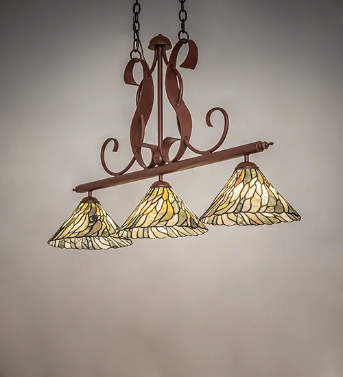 46"L Willow Jadestone 3 LT Island Pendant
