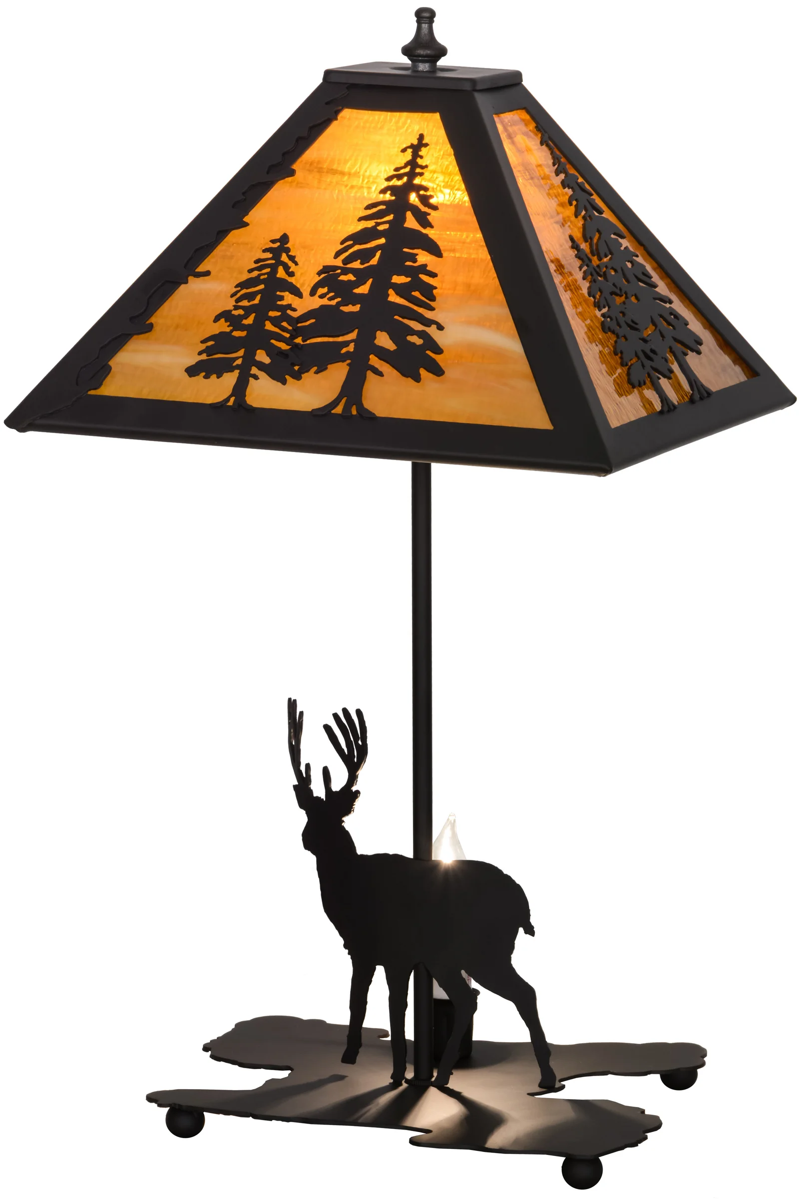 21" High Lone Deer W/Lighted Base Table Lamp