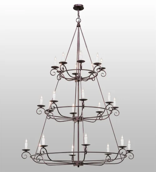 60"W Estrella 24 LT Three Tier Chandelier