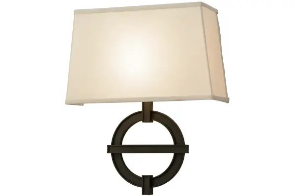 A handsome modern wall sconce that beckons, Equatore features an Eggshell Textrene oblong shade with a Statuario Idalight bottom diffuser. The Oil Rubbed Bronze finished base reveals a unique geometric motif like the Equator dividing the hemispheres. The lamp illuminates with a Customer Supplied Medium 20-watt LED lamp. Handcrafted in America, this handsomely sophisticated wall fixture is offered in custom options, which include an extensive palette of colors, finishes, sizes and dimmable energy efficient lamping. The 17-inch tall luminaire is UL and cUL listed for damp and dry locations. Collection: Equatore Finish: Oil Rubbed Bronze Glass: Eggshell Textrene Width: 14.50" Height: 17.00" Length: 4.00" Weight: 4.50 lb Extension from Wall: 4.00" Number of Bulbs: 1 Maximum Wattage: 60.00 W Bulb Type: A19 Bulb Base: E26 Light Source: LED Material: Steel Country of Origin: USA Safety Listing: Damp Safety Rating: Damp LED