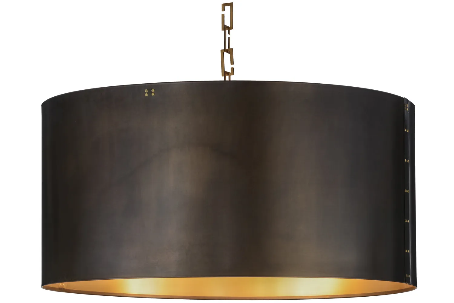 Cilindro 12 Light Pendant in Craftsman Brown & Brushed Brass