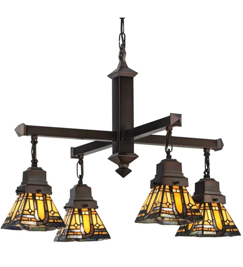 25.5"W Sierra Prairie Mission 4 LT Chandelier