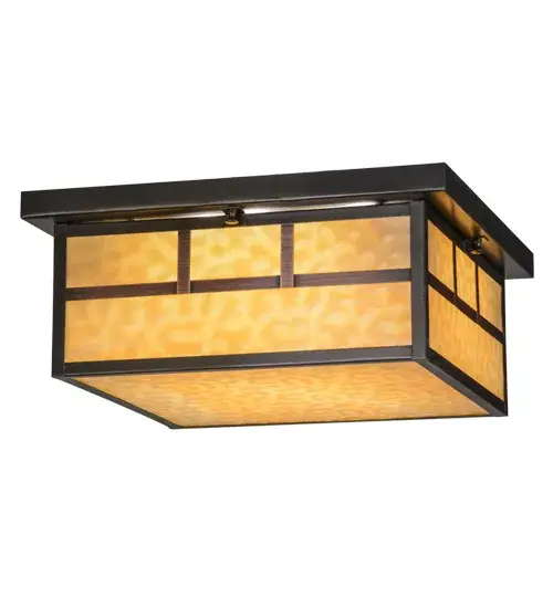 Custom made from Solid Brass; a stunning Craftsman Signature design statement is emphatically presented with a striking Mission straight line design. Highlighted with Beige art glass and a frame and hardware finished in Craftsman Brown.Ideal for indoor and outdoor applications.Handcrafted by Meyda artisans in the Yorkville; NY manufacturing facilities at the foothills of the Adirondack Mountains.Custom colors; designs and sizes available - alternate view