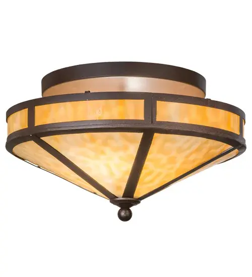 This handsome minimalist design features welcoming light evoked through Beige art glass; which is enhanced by hardware and canopy that is featured in a Cafe Noir finish. Reminiscent of the California Mission revival movement that is popular today. Handcrafted by highly skilled artisans in our 180;000 square foot manufacturing facility in Yorkville; New York. Available in a wide range of custom choices including various designs; colors; sizes and dimmable energy efficient lamping options such as LED. UL and cUL listed for damp and dry locations. - alternate view