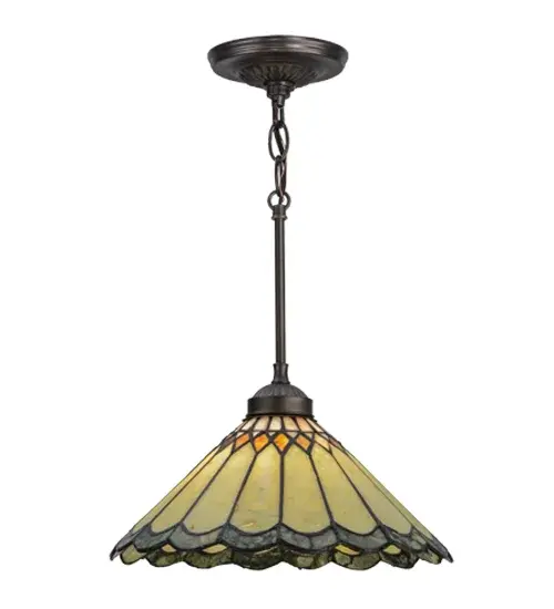 Thinly carved; polished natural Jadestone in earthy tones of Moss Green; Tan; and Coral becomes luminescent in this scalloped-edged shade. The shade is crafted using the famous Meyda Tiffany copperfoil technique; which is typically used to create stained glass shades; and is complemented with a Mahogany Bronze finish. The overall height ranges from 18 to 70 inches; as the suspension rod can be adjusted and assembled in the field using four included tube lengths. The overall height can be adjusted by combining the four stem lengths that are included: 6-inch; 12-inch; 16-inch; and 24-inch; in any combination to achieve the desired drop from the ceiling. The Carousel Jadestone Pendant is featured in our American-designed; handcrafted Jadestone Lighting Collection. UL & cUL listed for dry and damp locations. Each shade is a unique work of art with color variations based on natural ingredients inherent in the Jadestone. - alternate view