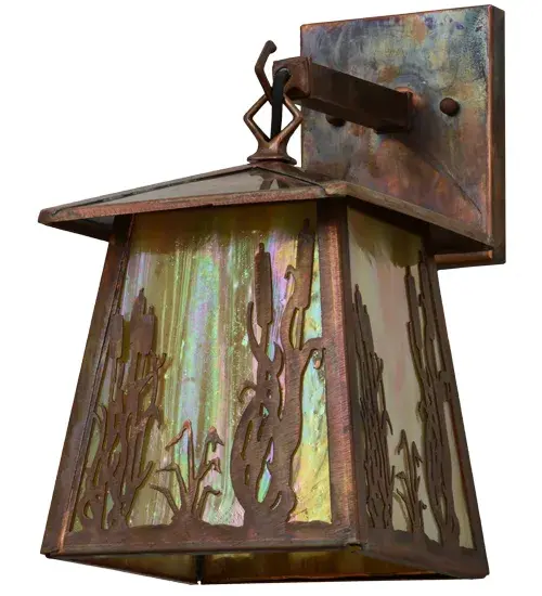 7" Wide Reeds & Cattails Hanging Wall Sconce - Image 3